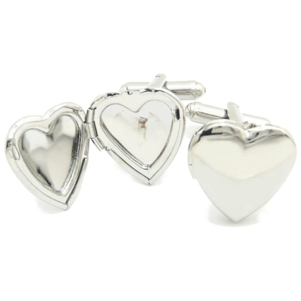 写真を入れて ハート型ロケット カフス カフスボタン カフリンクス cufflinks cuffs メンズ 男性 ユニーク おもしろ 面白 面白い 機能付 スー...