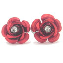 情熱の真っ赤な薔薇withきらきらクリアストーン カフス カフスボタン カフリンクス cufflinks cuffs メンズ 男性 結婚式 ユニーク おもしろ 面白 面白い 動物 植物シリーズ スーツアクセサリー専門店 ブライダル 披露宴 二次会 お呼ばれ パーティー おしゃれ カフスマニア