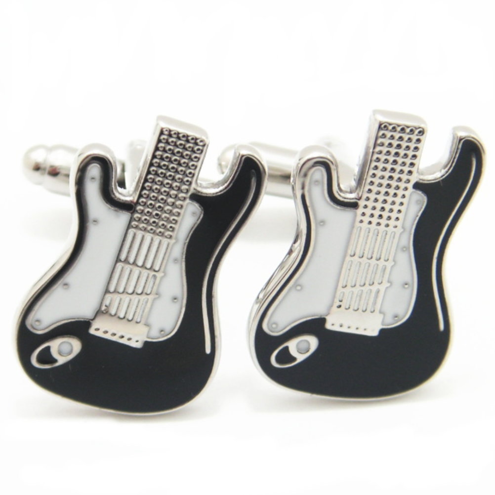 乗り乗りモノトーン エレキギター カフス カフスボタン カフリンクス cufflinks cuffs メンズ 男性 結婚式 ユニーク おもしろ 面白 面白い 音...