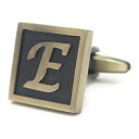 ※バラ売り※アンティーク風 ブロンズ カラー アルファベット E カフス カフスボタン カフリンクス cufflinks cuffs メンズ 男性 結婚式 アル...