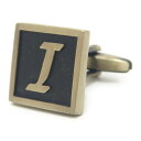 ※バラ売り※アンティーク風 ブロンズ カラー アルファベット I カフス カフスボタン カフリンクス cufflinks cuffs メンズ 男性 結婚式 アル...