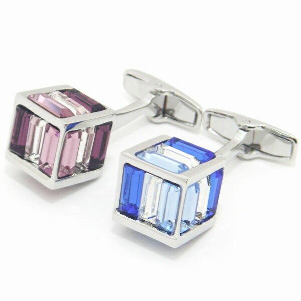 全2色 ストライプストーンのキューブ カフス カフスボタン カフリンクス cufflinks cuffs メンズ 男性 スーツアクセサリー専門店 父の日 ギフト...