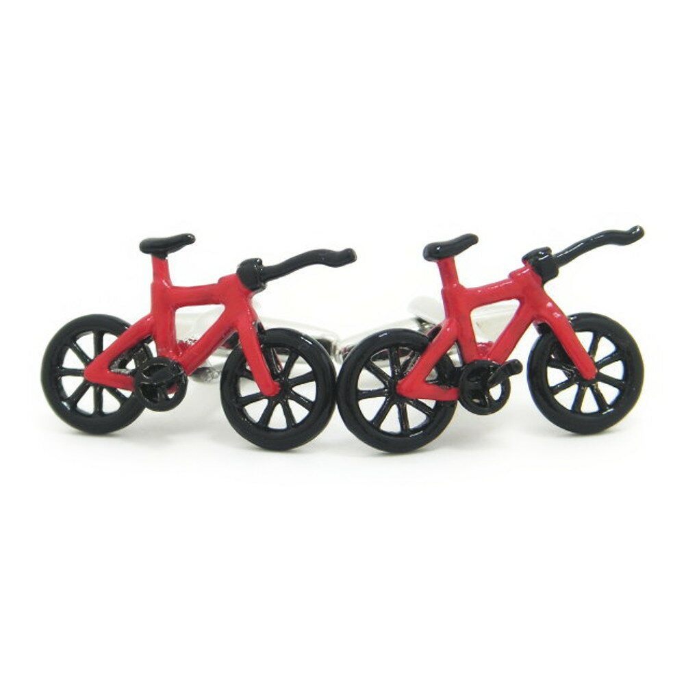 どこでもサイクリング 真っ赤なマウンテンバイク カフス カフスボタン カフリンクス cufflinks cuffs メンズ 男性 結婚式 ユニーク おもしろ 面...
