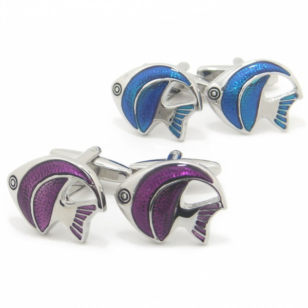 全2色 熱帯魚好きさんにエンゼルフィッシュ ブルー パープル カフス カフスボタン カフリンクス cufflinks cuffs メンズ 男性 結婚式 動物 植...