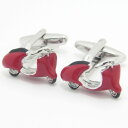 レトロな赤いスクーター カフス カフスボタン カフリンクス cufflinks cuffs メンズ 男性 ユニーク おもしろ 面白 面白い 乗り物 スーツアクセ...