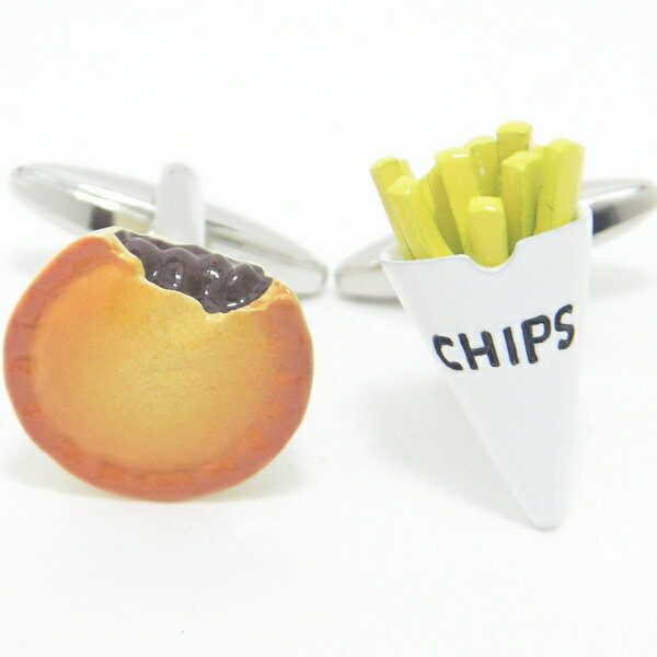 思わずガブリッ ミートパイとポテト カフス カフスボタン カフリンクス cufflinks cuffs メンズ 男性 結婚式 ユニーク おもしろ 面白 面白い ...