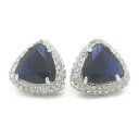 トライアングル ブルー×クリアストーン カフス カフスボタン カフリンクス cufflinks cuffs メンズ 男性 スーツアクセサリー専門店 父の日 ギフ...