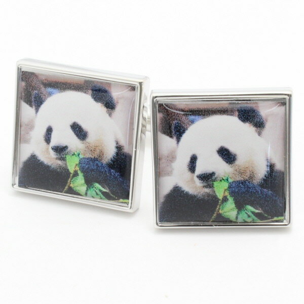 笹を頬張る大人気パンダ カフス カフスボタン カフリンクス cufflinks cuffs メンズ 男性 ユニーク おもしろ 面白 面白い 動物 植物シリーズ ...