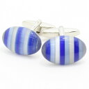 オーバル キャッツアイ ストライプ ブルー カフス カフスボタン カフリンクス cufflinks cuffs メンズ 男性 スーツアクセサリー専門店 父の日 ...
