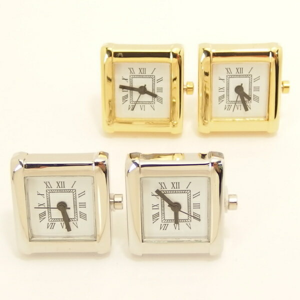 アウトレット ローマ数字のスクエアの時計カフス カフスボタン カフリンクス cufflinks cuffs メンズ 男性 カフス 誕生日 プチギフト お祝い パ...