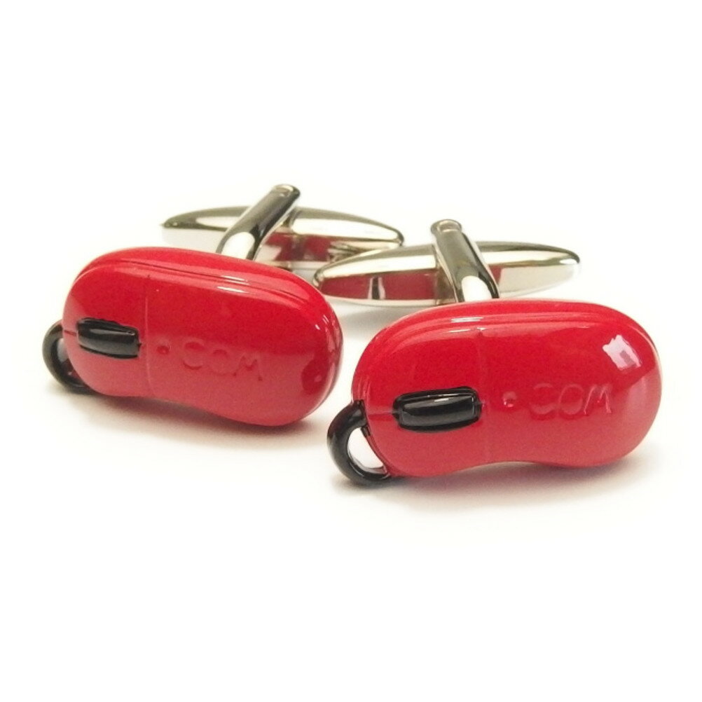 真っ赤なコンピューターマウス カフス カフスボタン カフリンクス cufflinks cuffs メンズ 男性 ユニーク おもしろ 面白 面白い リアルな スー...