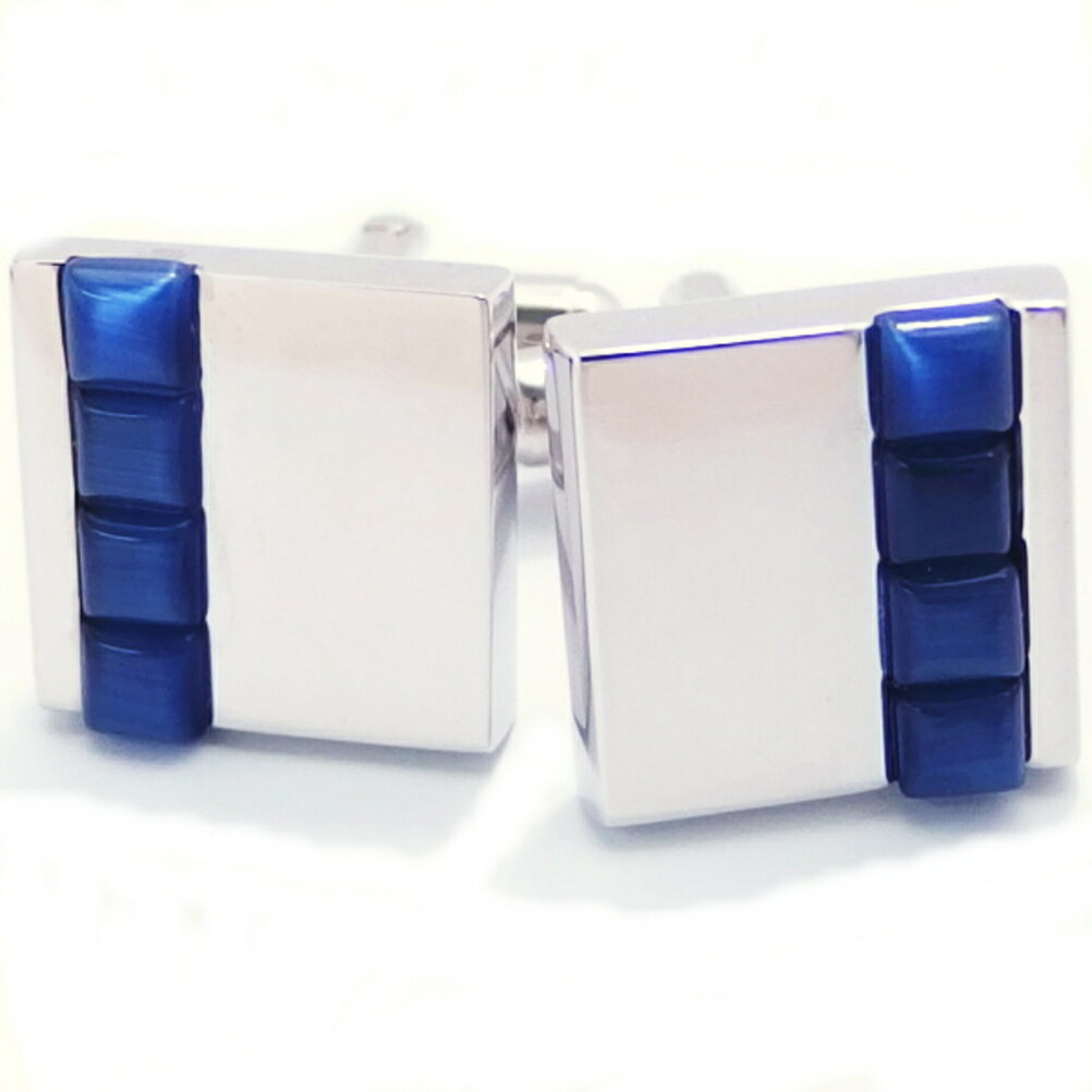 シャインシルバー×ネイビーキャッツアイ カフス カフスボタン カフリンクス cufflinks cuffs メンズ 男性 スーツアクセサリー専門店 父の日 ギフ...