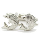きらきらストーンとドルフィン イルカ カフス カフスボタン カフリンクス cufflinks cuffs メンズ 男性 結婚式 ユニーク おもしろ 面白 面白い...