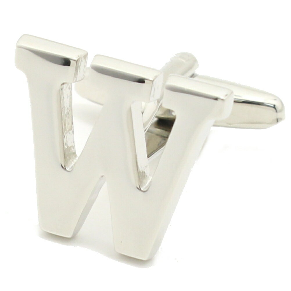 バラ売り シルバー アルファベット W カフス カフスボタン カフリンクス cufflinks cuffs メンズ 男性 結婚式 ユニーク おもしろ 面白 面白...