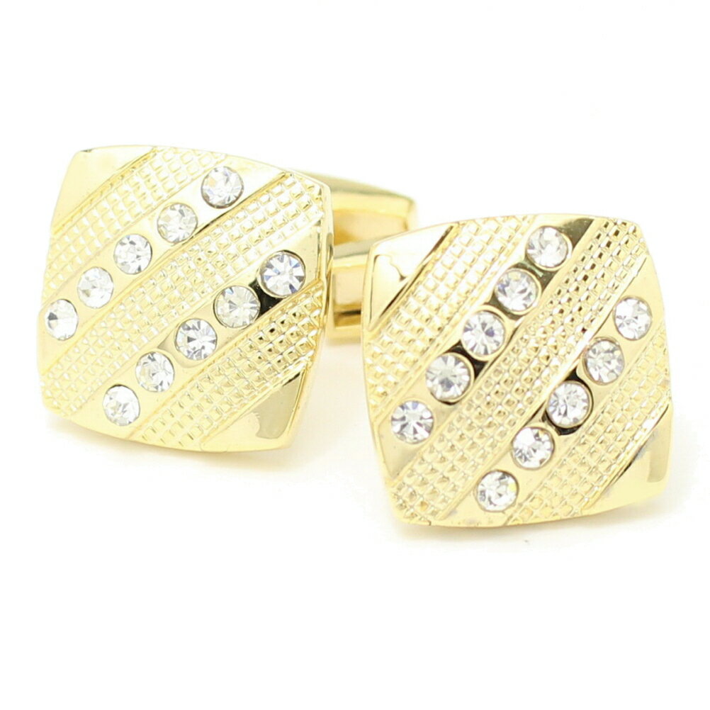 アウトレットスラッシュデザイン ラインストーン ゴールド カフス カフスボタン カフリンクス cufflinks cuffs メンズ 男性 ゴールド スーツアク...