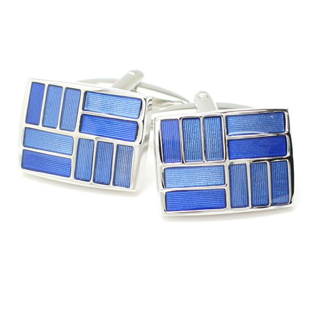 ブルーグラデーションの爽やかカフス カフスボタン カフリンクス cufflinks cuffs メンズ 男性 スーツアクセサリー専門店 父の日 ギフトにも 誕生...