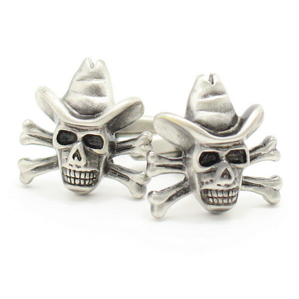 マットシルバー×スカル ドクロ 海賊 カフス カフスボタン カフリンクス cufflinks cuffs メンズ 男性 結婚式 ユニーク おもしろ 面白 面白い...