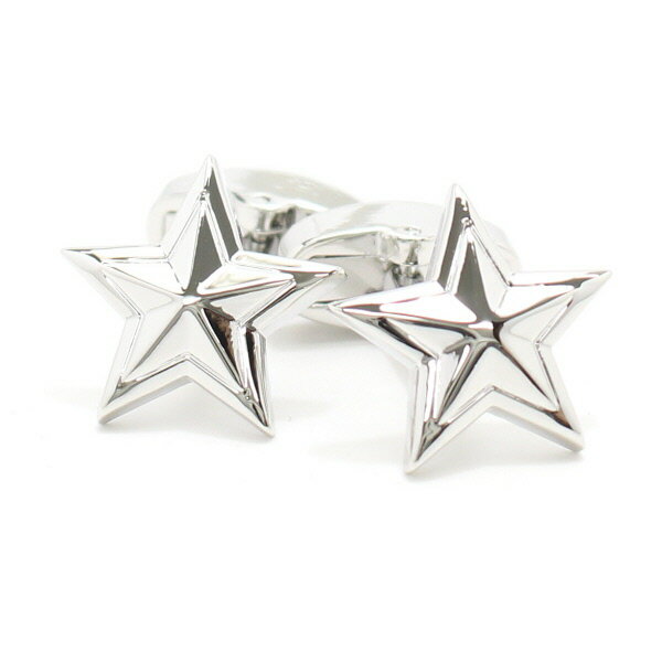艶やかシルバー×星型 スター カフス カフスボタン カフリンクス cufflinks cuffs メンズ 男性 結婚式 ユニーク おもしろ 面白 面白い シルバ...