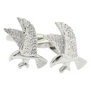 シルバー 羽ばたく鳥 カフス カフリンクス カフスボタン メンズジュエリー アクセサリー 贈り物 ギフト パーティー 結婚式 オシャレ シルバー スーツアクセサ...
