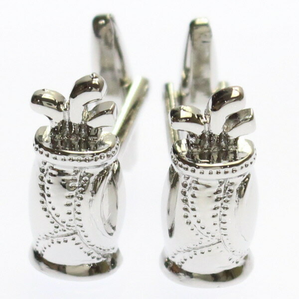 ゴルフバッグ シルバー カフス カフリンクス カフスボタン カフス 誕生日 贈り物 お祝い パーティー 結婚式 披露宴 お洒落 ユニーク スポーツ ゲーム シル...