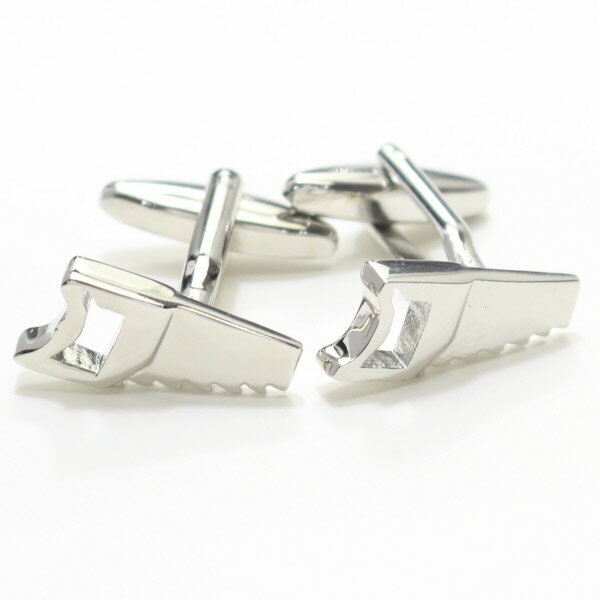 大工さんにオススメ ノコギリ カフス カフリンクス カフスボタン メンズジュエリー アクセサリー 贈り物 ギフト パーティー 結婚式 オシャレ スーツアクセサリ...