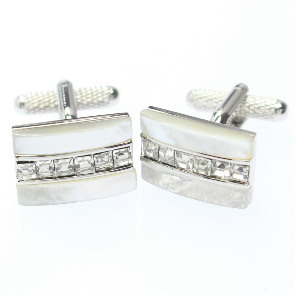 パール×ラインストーンのリッチなカフス カフリンクス カフスボタン メンズジュエリー アクセサリー 贈り物 ギフト パーティー 結婚式 オシャレ スーツアクセサ...