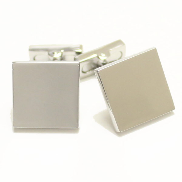 シルバー スクエア型プレーン カフス スーツアクセサリー専門店 誕生日 プレゼント プチギフト おしゃれ カフスマニア