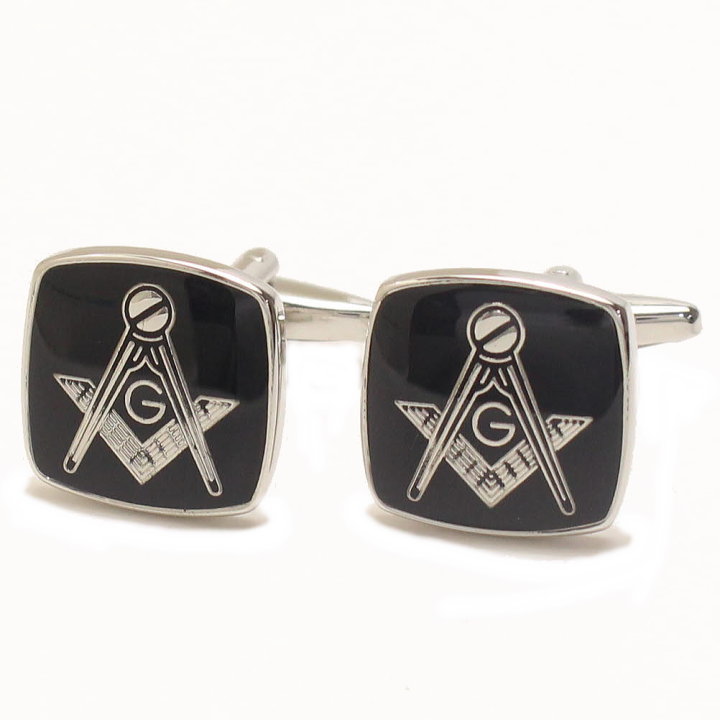シルバー×スクエア フリーメイソン カフス スーツアクセサリー専門店 誕生日 プレゼント プチギフト おしゃれ カフスマニア