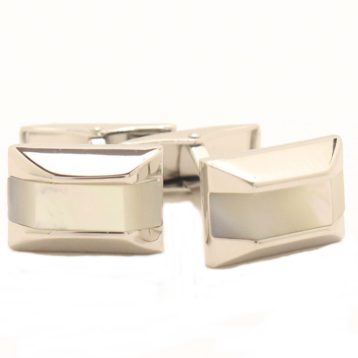 シルバー レクタングル マザーオブパール カフス スーツアクセサリー専門店 誕生日 プレゼント プチギフト おしゃれ カフスマニア