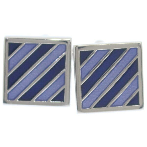 ネイビー ブルー ツートンカラー 斜めライン カフス カフリンクス カフスボタン スーツアクセサリー専門店 誕生日 プレゼント プチギフト おしゃれ カフスマニ...