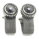 アンティークシルバー ラップアラウンド ブラックキャッツアイ カフス カフリンクス カフスボタン スーツアクセサリー専門店 プレゼント プチギフト おしゃれ カ...