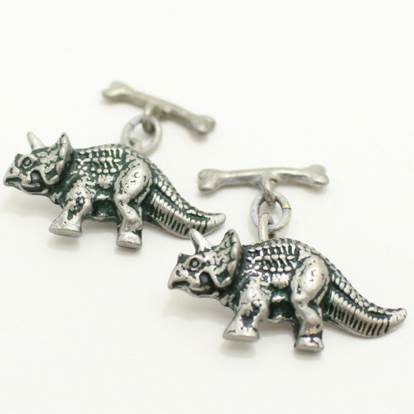 トリケラトプスと骨 カフス カフスボタン カフリンクス cufflinks cuffs メンズ 男性 ユニーク おもしろ 面白 面白い 動物 植物シリーズ スー...