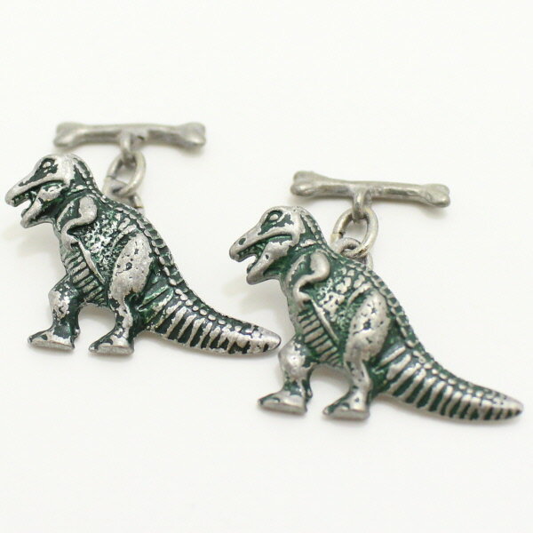 ティラノサウルスと骨 カフス カフスボタン カフリンクス cufflinks cuffs メンズ 男性 ユニーク おもしろ 面白 面白い 動物 植物シリーズ ス...