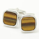 アウトレット シルバー 虎目石 天然石のスクウェア カフスリンクス カフスボタン 披露宴 お洒落 スーツアクセサリー専門店 誕生日 プレゼント プチギフト おし...