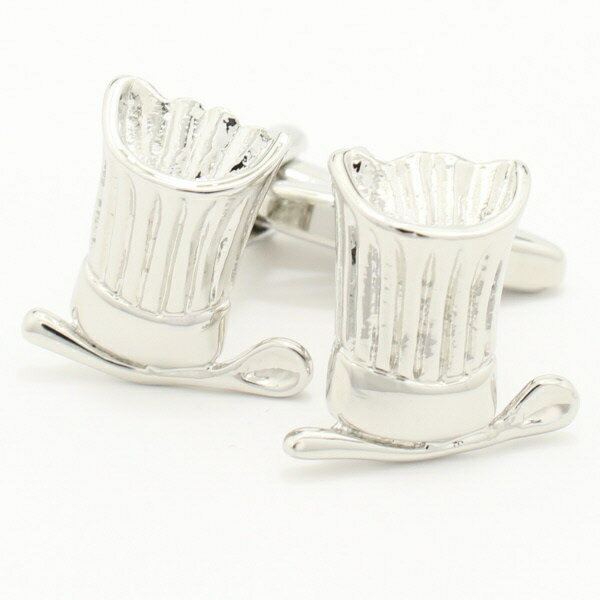 シェフハットとスプーンのグルメなカフス カフスボタン カフリンクス cufflinks cuffs メンズ 男性 結婚式 ユニーク おもしろ 面白 面白い ドリ...