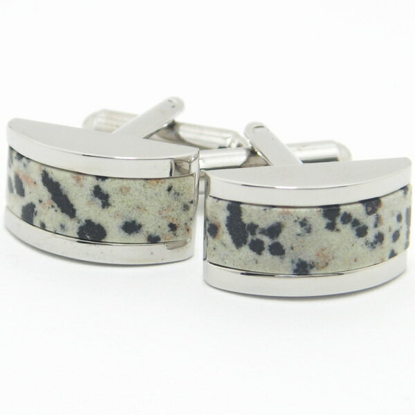 アーチ型Designダルメシアンジャスパー カフス カフスボタン カフリンクス cufflinks cuffs メンズ 男性 スーツアクセサリー専門店 父の日 ...