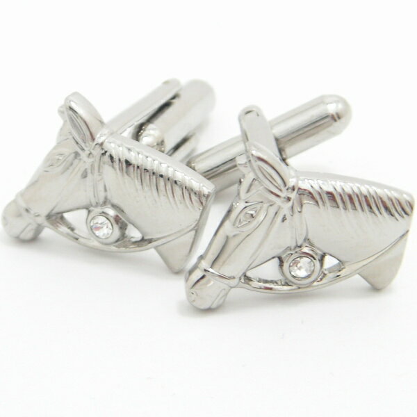 高貴な馬の横顔 シルバー カフス カフスボタン カフリンクス cufflinks cuffs メンズ 男性 結婚式 ユニーク おもしろ 面白 面白い 動物 植物...