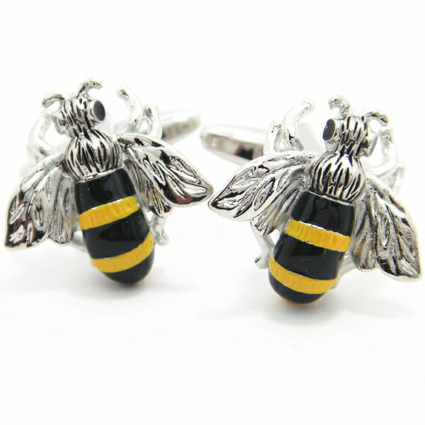 ブンブン蜜蜂 カフス カフスボタン カフリンクス cufflinks cuffs メンズ 男性 ユニーク おもしろ 面白 面白い 動物 植物シリーズ スーツアク...
