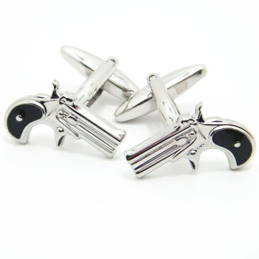 狙い撃ち?!ピストルのカフス（カフリンクス/カフスボタン/cufflinks/cuffs/メンズ/男性）カフス 結婚式 ユニーク リアルなモチーフ カフスマニア