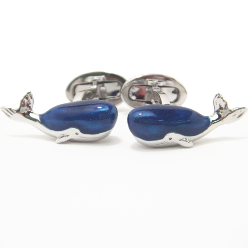 JanLeslie ラメブルーの微笑みクジラ カフス カフスボタン カフリンクス cufflinks cuffs メンズ 男性 ユニーク おもしろ 面白 面白い 動物 植物シリーズ スーツアクセサリー専門店 父の日 ギフトにも 誕生日 プレゼント プチギフト おしゃれ カフスマニア