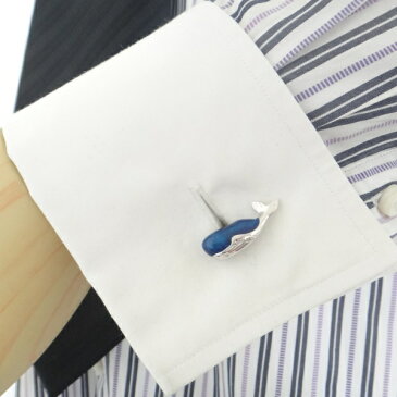 JanLeslie ラメブルーの微笑みクジラ カフス カフスボタン カフリンクス cufflinks cuffs メンズ 男性 ユニーク おもしろ 面白 面白い 動物 植物シリーズ スーツアクセサリー専門店 誕生日 プレゼント プチギフト おしゃれ カフスマニア