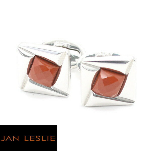 JanLeslie PinWheelシルバー スクエア カーネリアン カフス カフスボタン カフリンクス cufflinks cuffs メンズ 男性 カフス ...