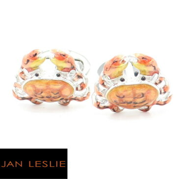 JanLeslie シルバー オレンジグラデーション 蟹 カフス カフスボタン カフリンクス cufflinks cuffs メンズ 男性 ユニーク おもしろ 面白 面白い 動物 植物シリーズ スーツアクセサリー専門店 誕生日 プレゼント プチギフト おしゃれ カフスマニア