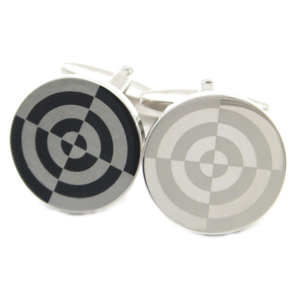 アウトレット カフスハイセンスな魅力 レザーターゲットのシルバーカフス カフスボタン カフリンクス cufflinks cuffs メンズ 男性 シルバー プレ...