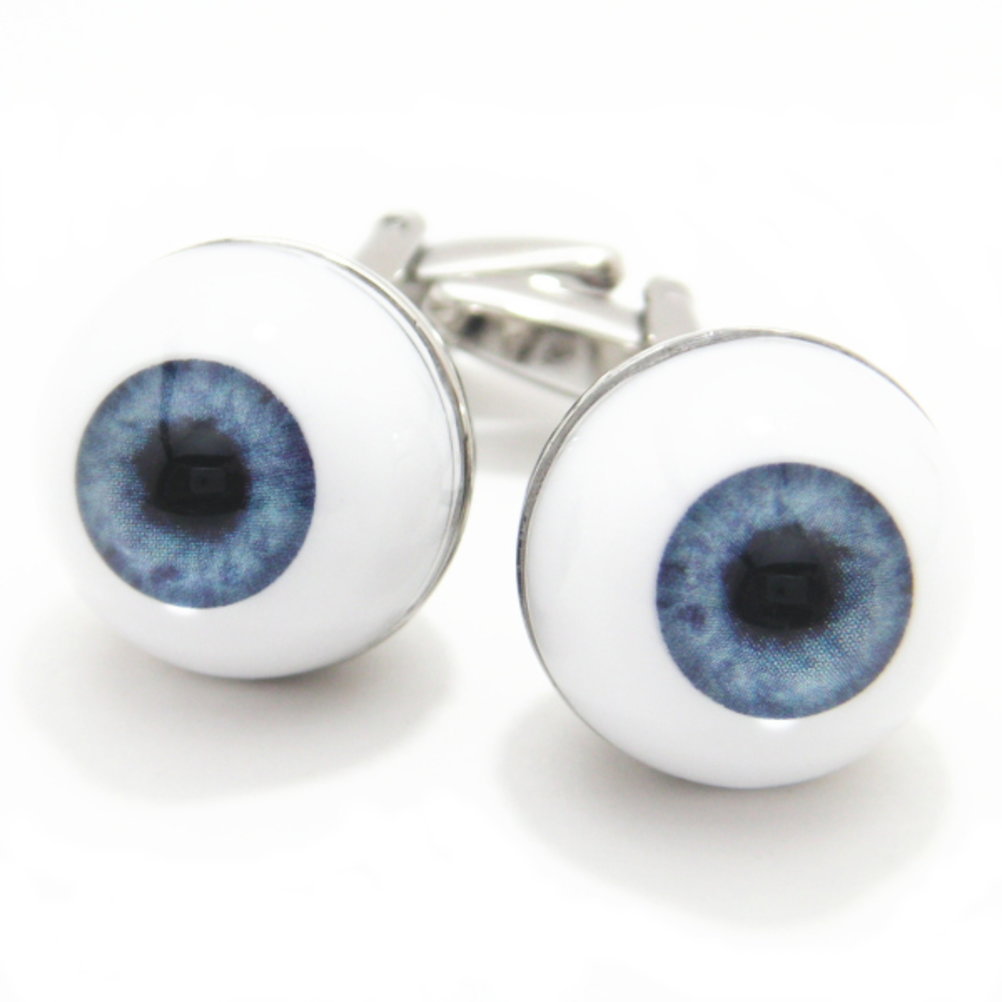 思わず目が点? ブルーの瞳の目の玉カフス カフスボタン カフリンクス cufflinks cuffs メンズ 男性 結婚式 ユニーク おもしろ 面白 面白い リ...