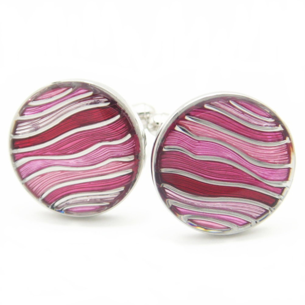 ウェーブのストライプカフス カフスボタン カフリンクス cufflinks cuffs メンズ 男性 誕生日 プレゼント おしゃれ カフスマニア