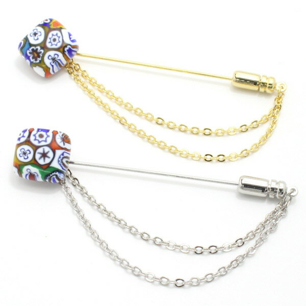 全4種 ムラーノ ベネチアンガラス モザイク ムッリーネ マットのラペルピン ラペルブローチ ラペルピン 誕生日 贈り物 プチギフト スーツアクセサリー専門店 ...