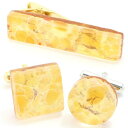 全2種 ムラーノ ベネチアンガラス ゴールド×イエロー ビッグ カフスセット タイピンセット カフス 誕生日 贈り物 プチギフト ゴールド スーツアクセサリー専...