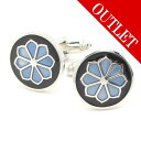 アウトレット ブラック×ブルーのエナメルフラワー カフス カフスボタン カフリンクス cufflinks cuffs メンズ 男性 ユニーク おもしろ 面白 面...