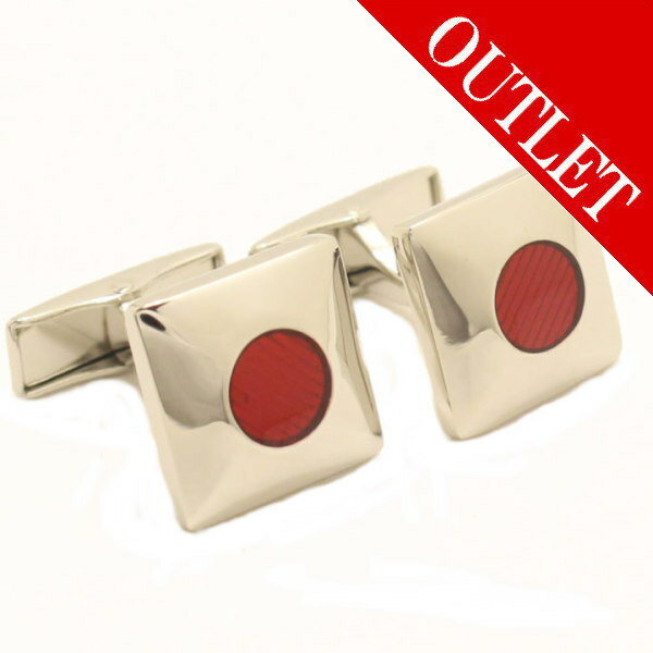 アウトレット シルバースクエア レッドエナメル カフス スーツアクセサリー専門店 誕生日 プレゼント プチギフト おしゃれ カフスマニア